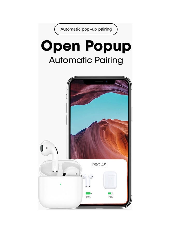 سماعات أذن يتقنية ستيريو لاسلكية حقيقية  تدعم بلوتوث 5.0 مع علبة شحن أبيض - Image 2