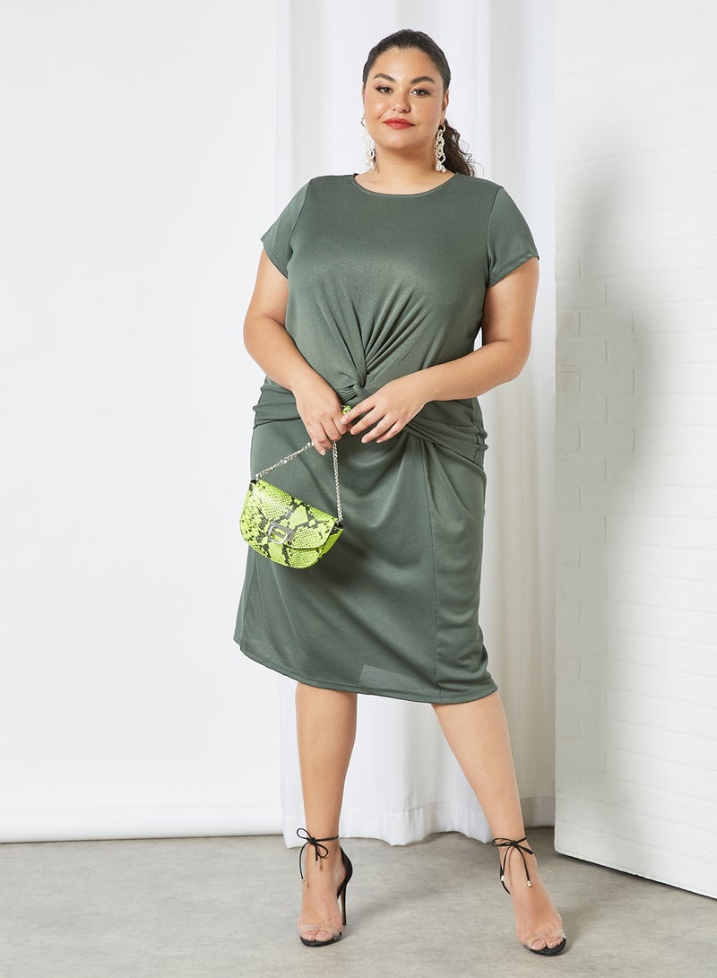 VERO MODA - Curve Knotted Front Top Olive - Image 1