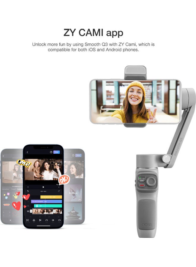 Zhiyun - Handheld 3-Axis Smartphone Gimbal Stabilizer Grey - Image 1
