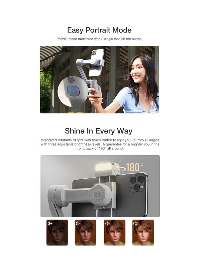 Zhiyun - Handheld 3-Axis Smartphone Gimbal Stabilizer Grey - Image 1