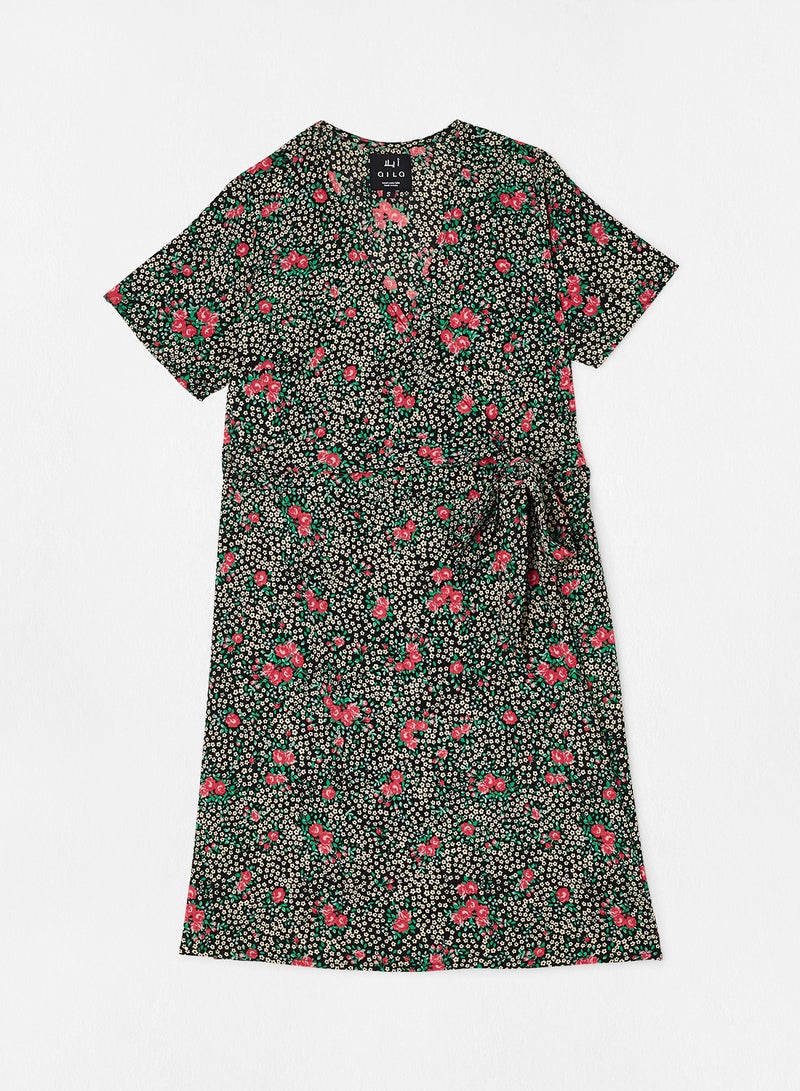 Aila Casual Printed Midi Dress Multicolour  - Image 1