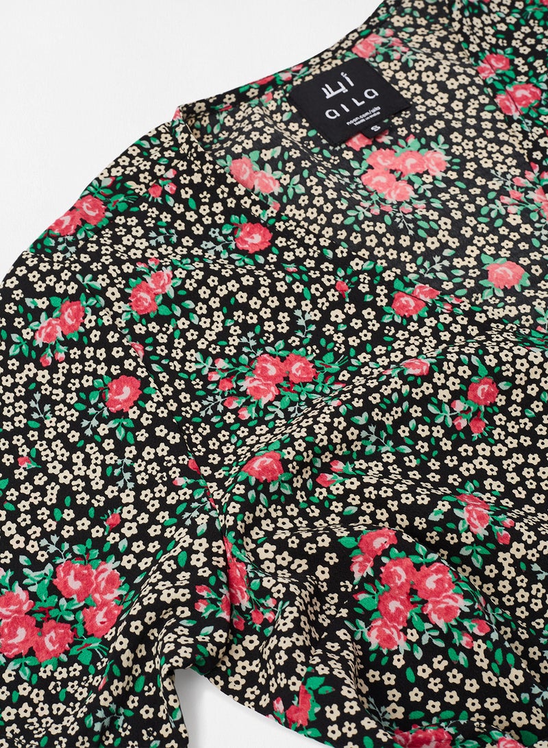 Aila Casual Printed Midi Dress Multicolour  - Image 3