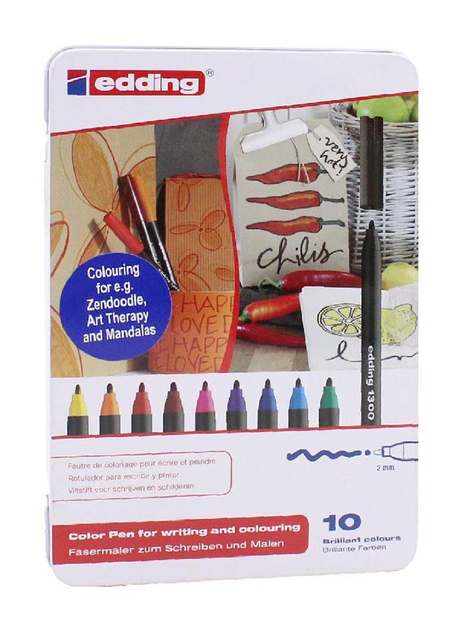 Pack Of 10 Colour Pens Set Multicolour - v1624775072/N39510333A_2