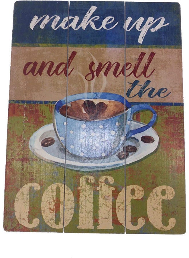 لافتة خشبية للتعليق على الحائط بتصميم كلمة Coffee متعدد الألوان - Image 1