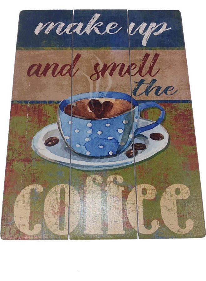 لافتة خشبية للتعليق على الحائط بتصميم كلمة Coffee متعدد الألوان - Image 2