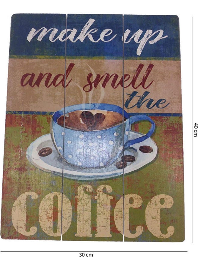 لافتة خشبية للتعليق على الحائط بتصميم كلمة Coffee متعدد الألوان - Image 3