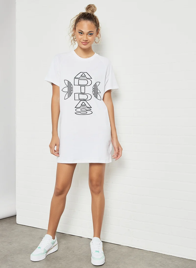 adidas Originals Collegiate T-Shirt Dress White