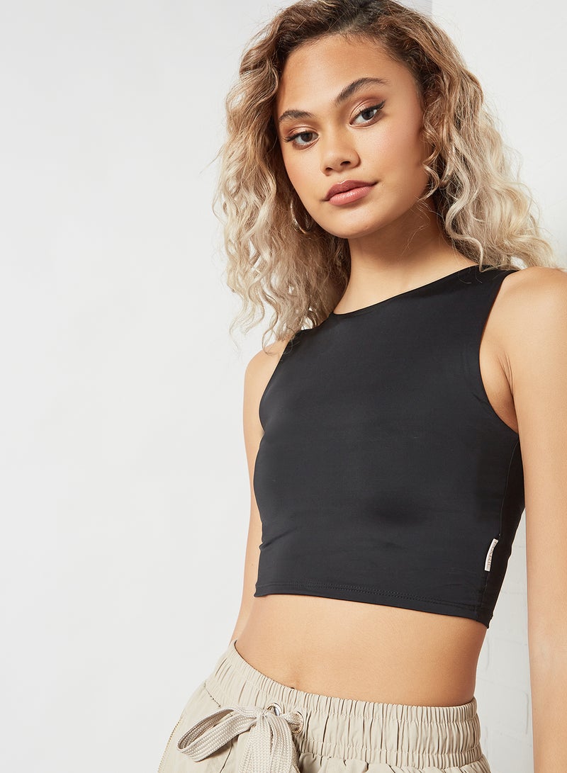 Sian Marie - Keyhole Back Crop Top Black - Image 1