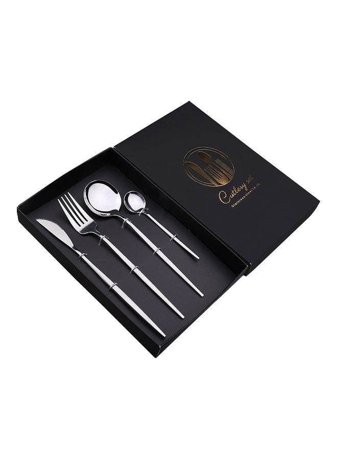 4-Piece Simple Design Cutlery Gift Set Silver