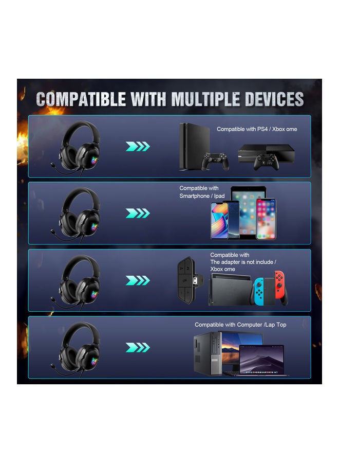 onikuma X11 Wired Headphones Black - Image 2