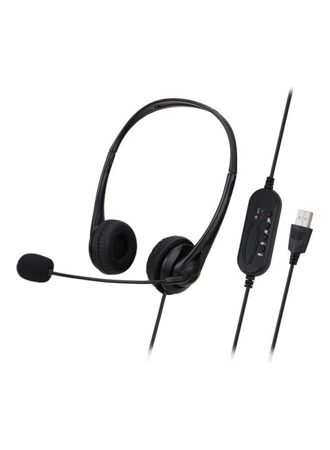 SY490MV Wired Headset With Microphone Black