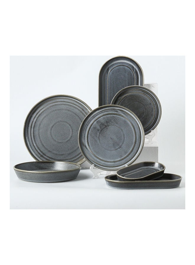 شور طقم عشاء من السيراميك من 7 قطع رمادي 42 x 27 x 15سم