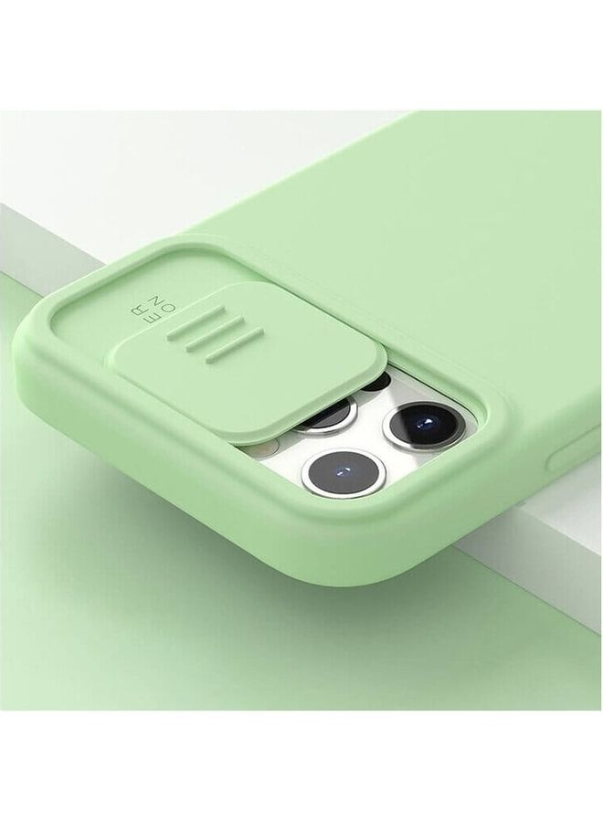 Nillkin - Cam Shield Silky Silicone Case For Apple iPhone 12 / 12 Pro Matcha Green - Image 1