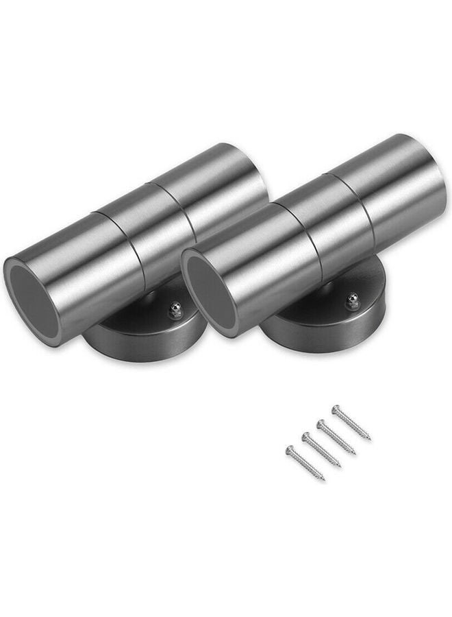 Generic 2-Piece Stainless Steel Wall Lamp Warm White  - Image 1