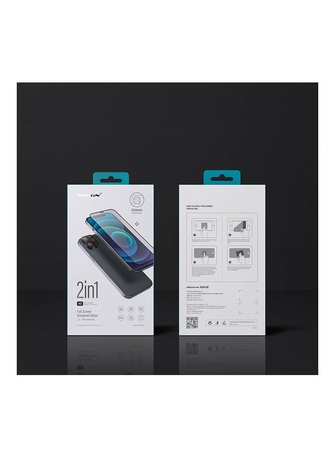 Nillkin 2-in-1 HD Full Screen Tempered Glass Protector For Apple iPhone 12 Pro Max Black - Image 3