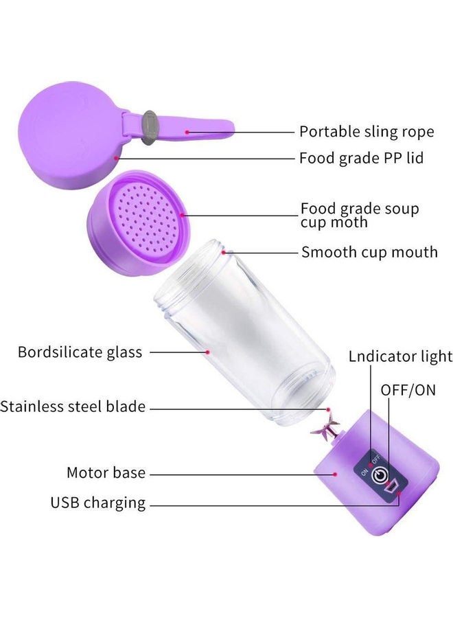 TOSCANA U - Electric Portable Juicer 380 ml 200 W TU12462 Purple/Clear - Image 1