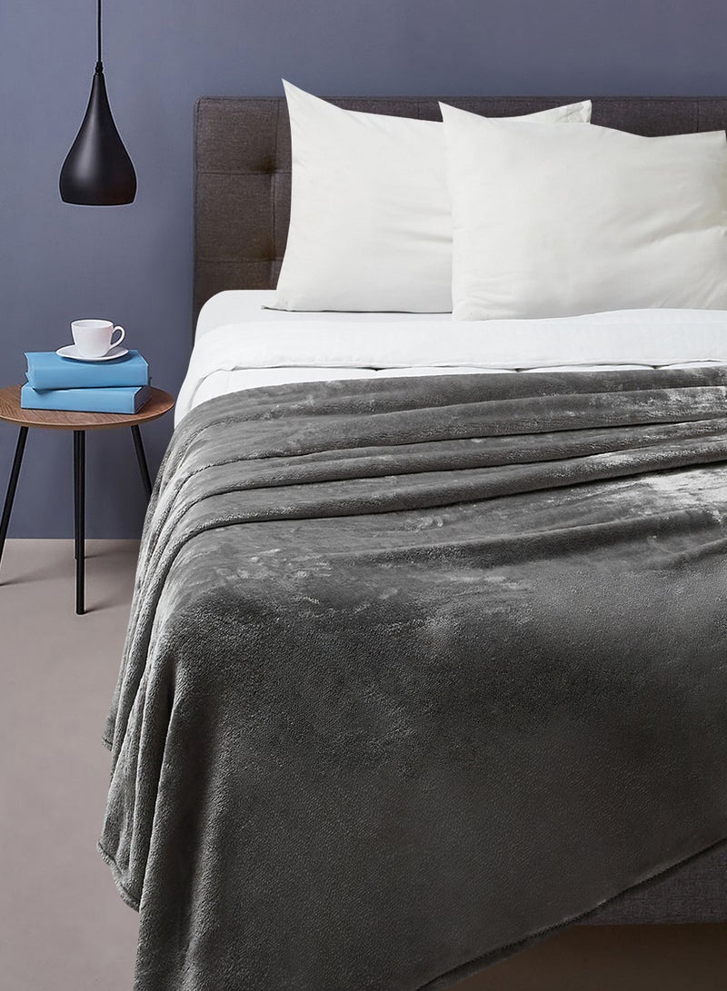 ايست من نون بطانية صيفية خفيفة الوزن مقاس كوين 310 جرام لكل متر مربع من الصوف الناعم الإضافي لجميع المواسم بطانية سرير وأريكة مقاس 200 × 150 سم رمادي - Image 5