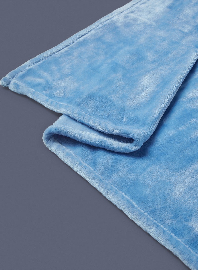Noon East - Lightweight Summer Blanket Queen Size 310 GSM Extra Soft Fleece All Season Blanket And Sofa Throw Blue 150 x 200cm - Image 1