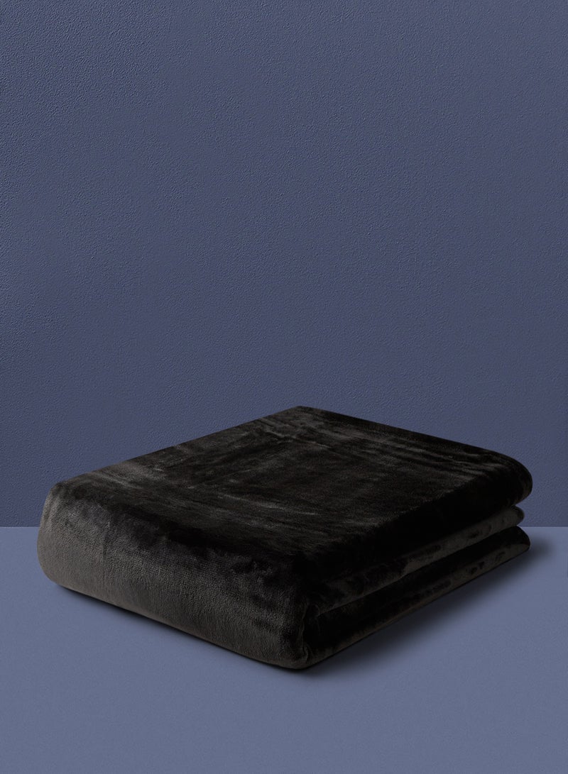 Lightweight Summer Blanket Queen Size 310 GSM Extra Soft Fleece All Season Blanket And Sofa Throw Black 150 x 200cm