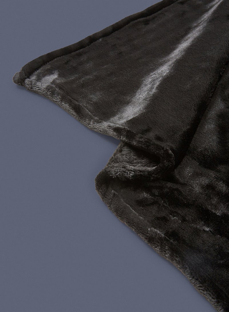 Lightweight Summer Blanket Queen Size 310 GSM Extra Soft Fleece All Season Blanket And Sofa Throw Black 150 x 200cm