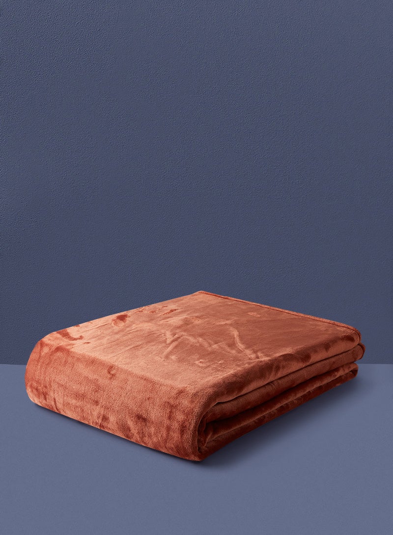 Noon East - Lightweight Summer Blanket King Polyester Size 310 GSM Extra Soft Fleece All Season Blanket Bed And Sofa Throw Brown 220 x 230cm - Image 1