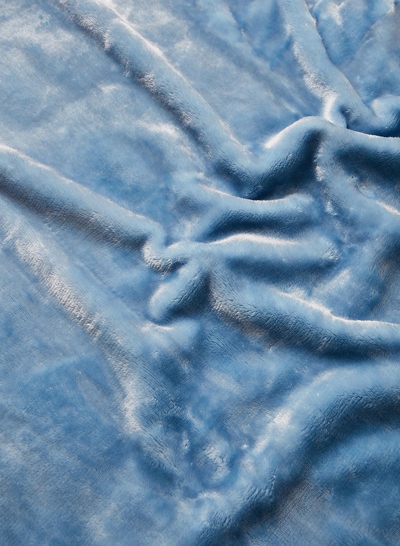 Noon East - Lightweight Summer Blanket Queen Size 310 GSM Extra Soft Fleece All Season Blanket And Sofa Throw Blue 150 x 200cm - Image 1