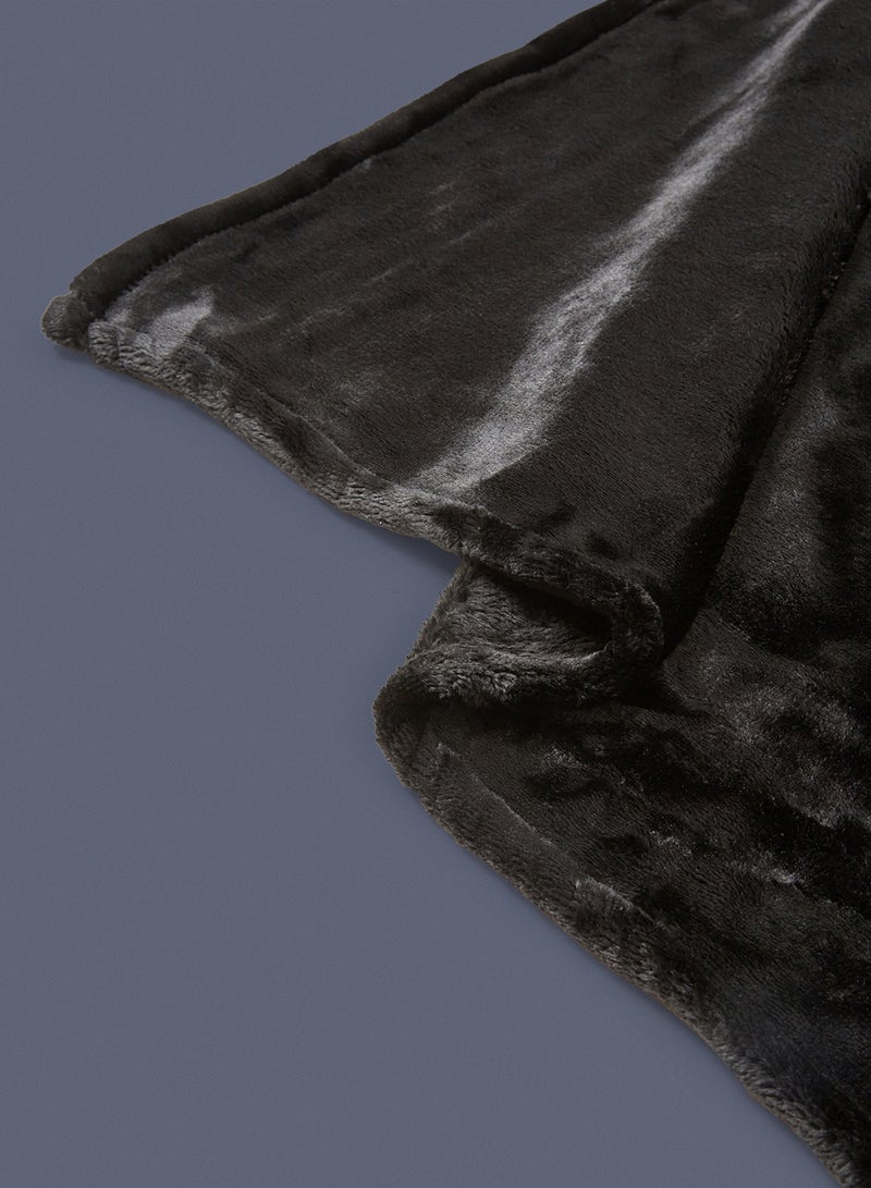 Noon East - Lightweight Summer Blanket King Size 310 GSM Extra Soft Fleece All Season Blanket Bed And Sofa Throw Black 220 x 230cm - Image 1