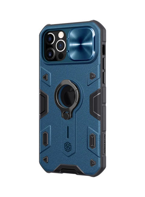 CamShield Armor Case with Dazzling Metal Camera Cover For Apple iPhone 12 / 12 Pro (with Logo cutout) blue