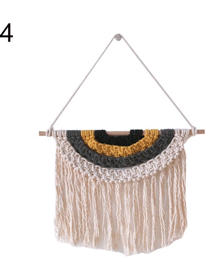 Wall Hanging Handmade Cotton Tapestry White - Image 1