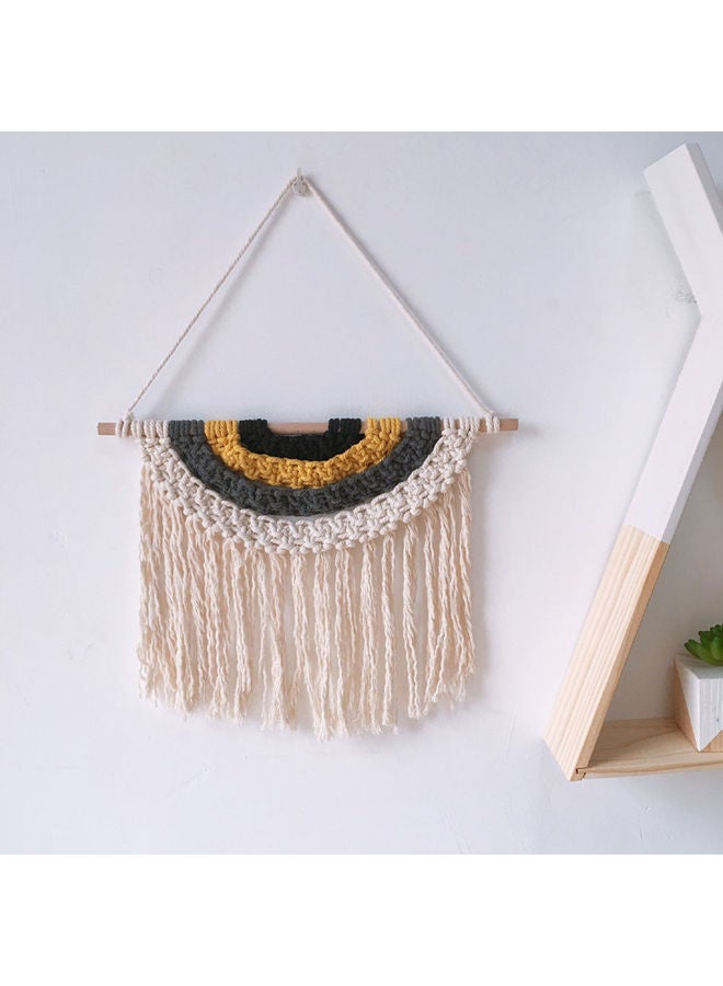 Wall Hanging Handmade Cotton Tapestry White - Image 2