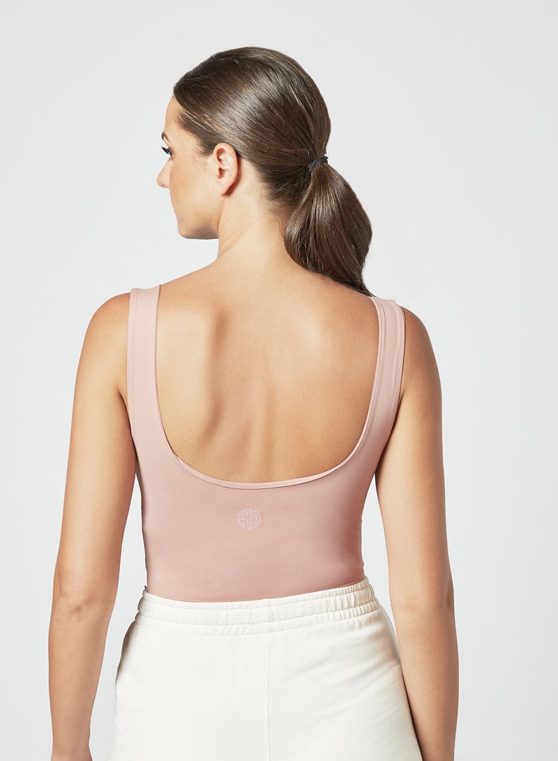 Sian Marie Scoop Neck Bodysuit Pink  - Image 2