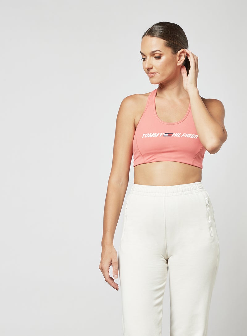 TOMMY SPORT - Lightweight Sports Bra Pink - Image 1