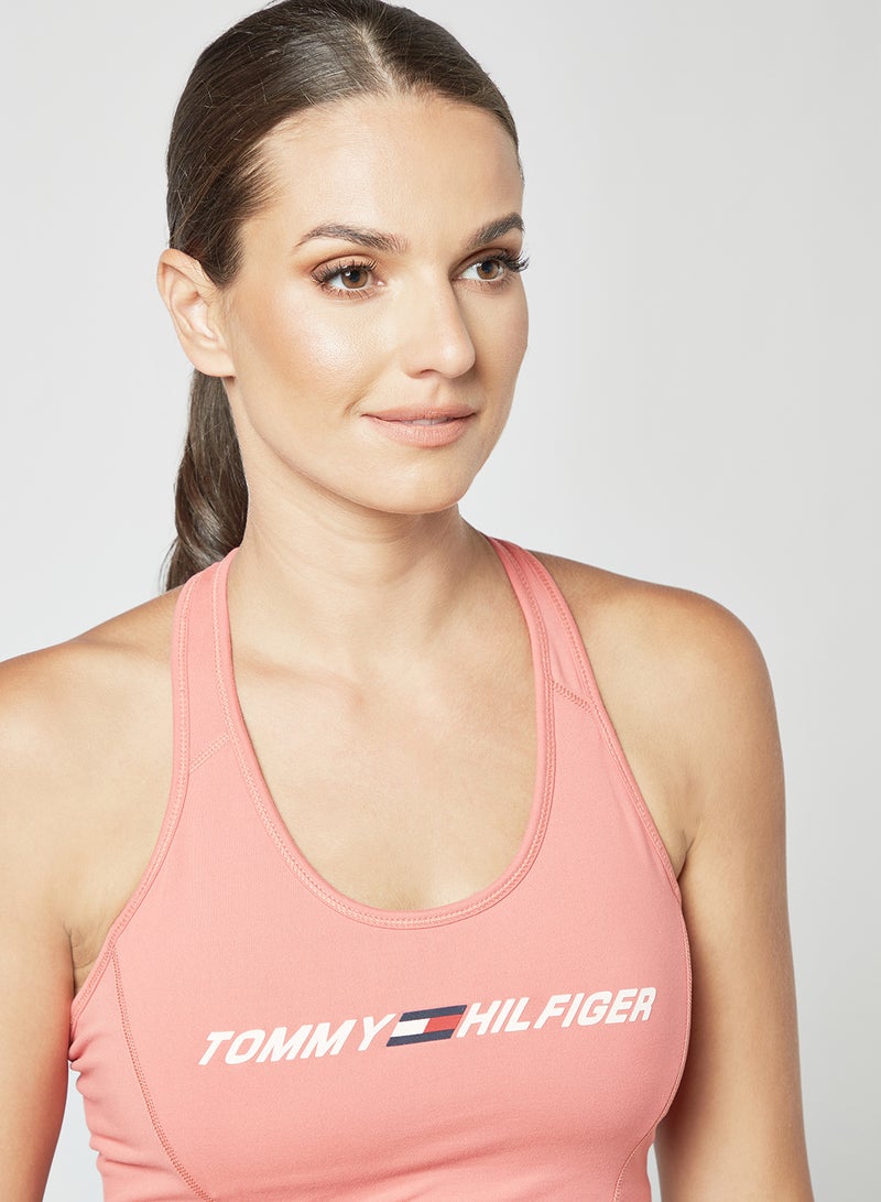 TOMMY SPORT - Lightweight Sports Bra Pink - Image 1