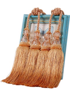 Pair Of Faux Crystal Tassels Fringe Curtain Tieback Orange