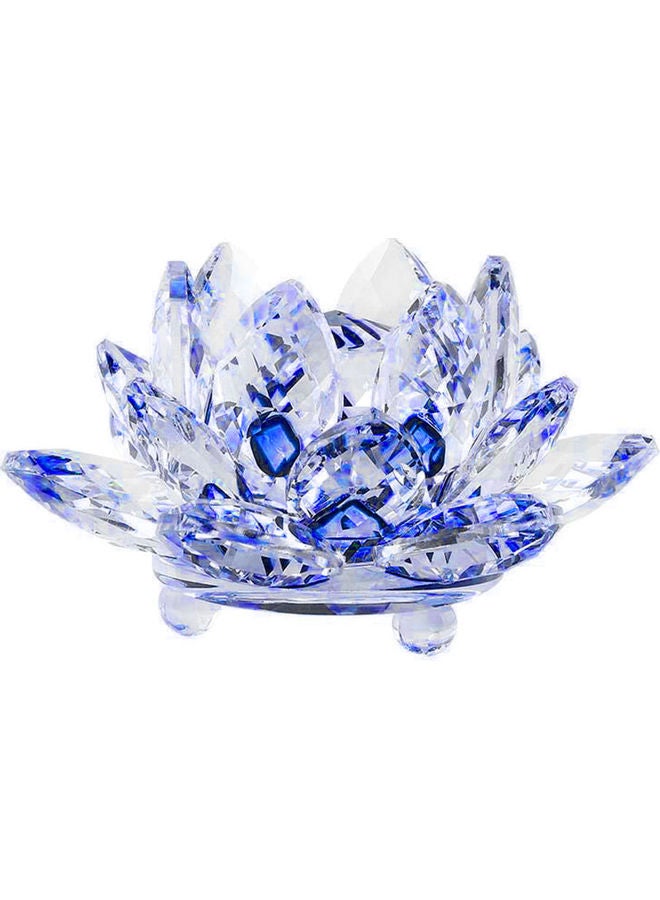 Decorative Crystal Lotus Flower Figurine Blue/Clear  - Image 1
