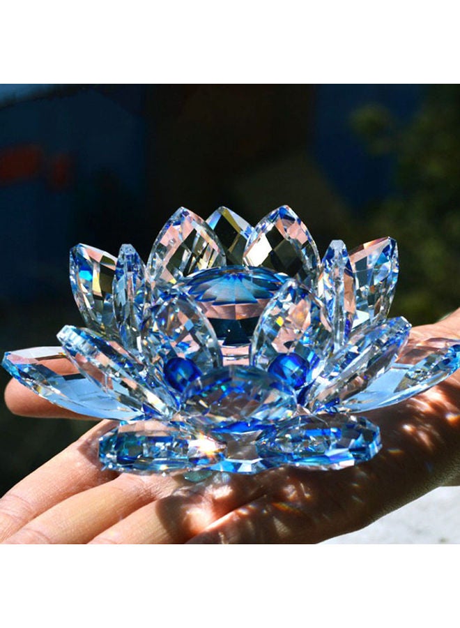 Decorative Crystal Lotus Flower Figurine Blue/Clear  - Image 2