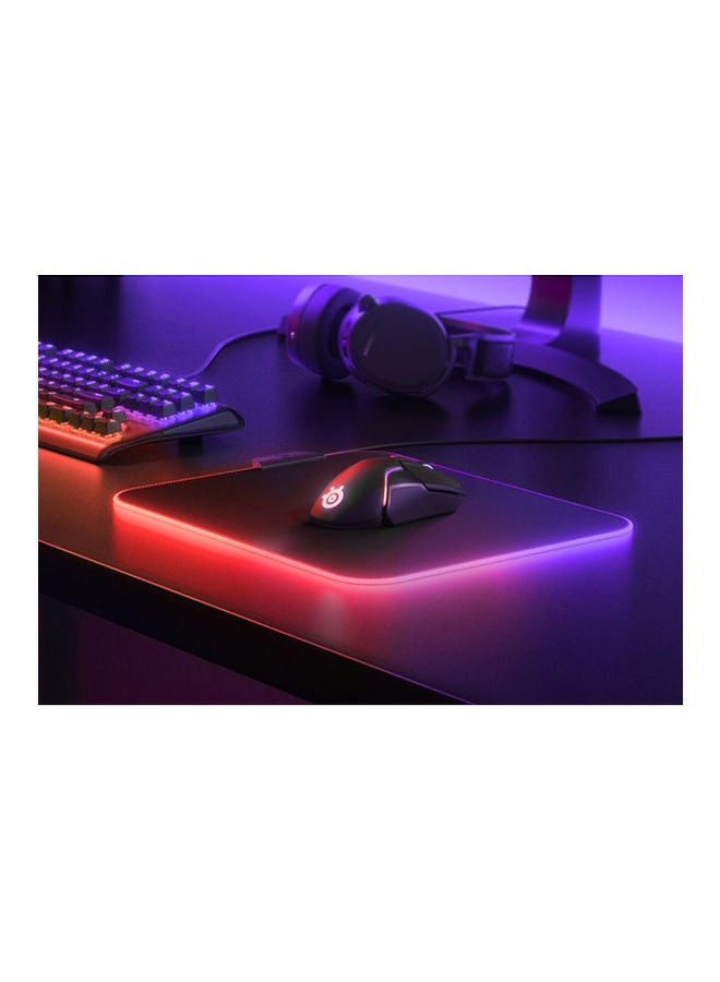 SteelSeries QcK Edge Cloth Gaming Mouse Pad - Never-fray Stitched Edges - Optimized For Gaming Sensors - Size M (320 x 270 x 2mm) - Black - Image 1
