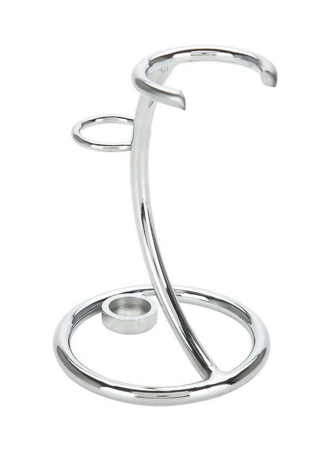 Stainless Steel Holder for Shaving Razor and Brush Silver - Image 1