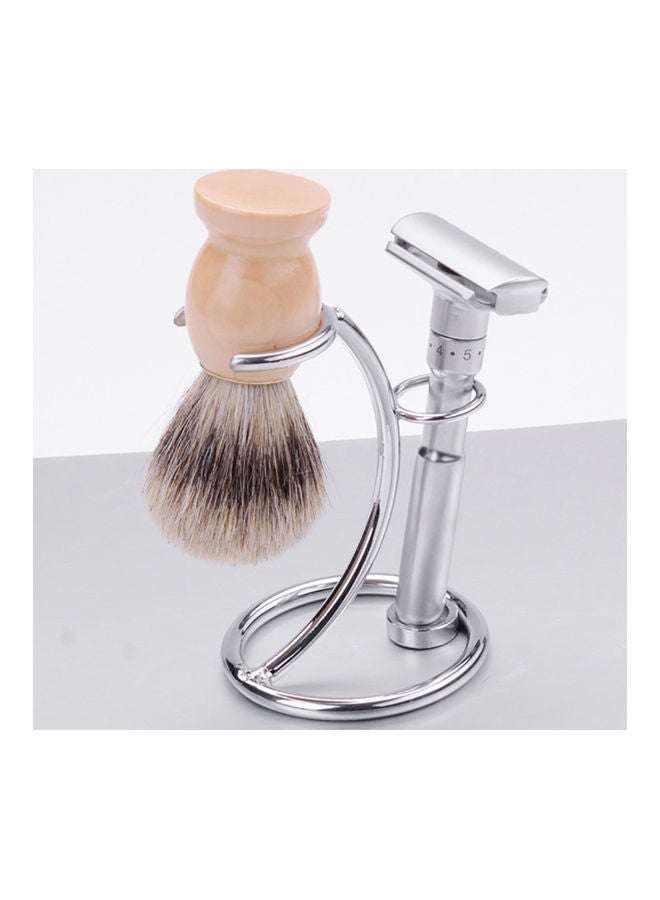 Stainless Steel Holder for Shaving Razor and Brush Silver - Image 2