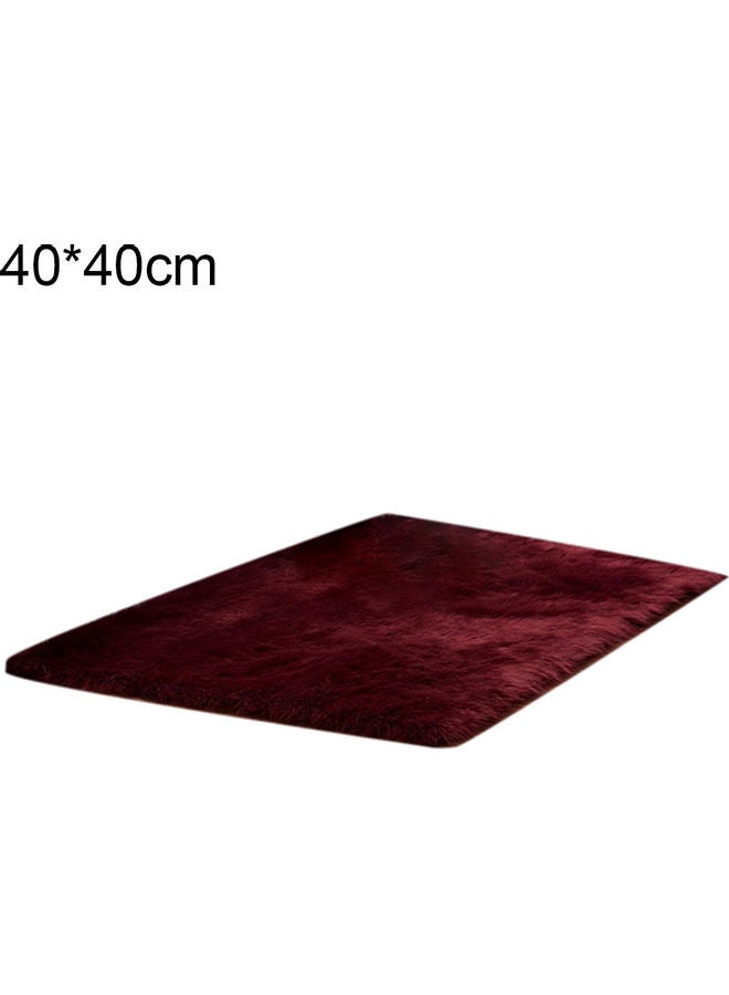 Square Soft Long Plush Fluffy Carpet Wine Red