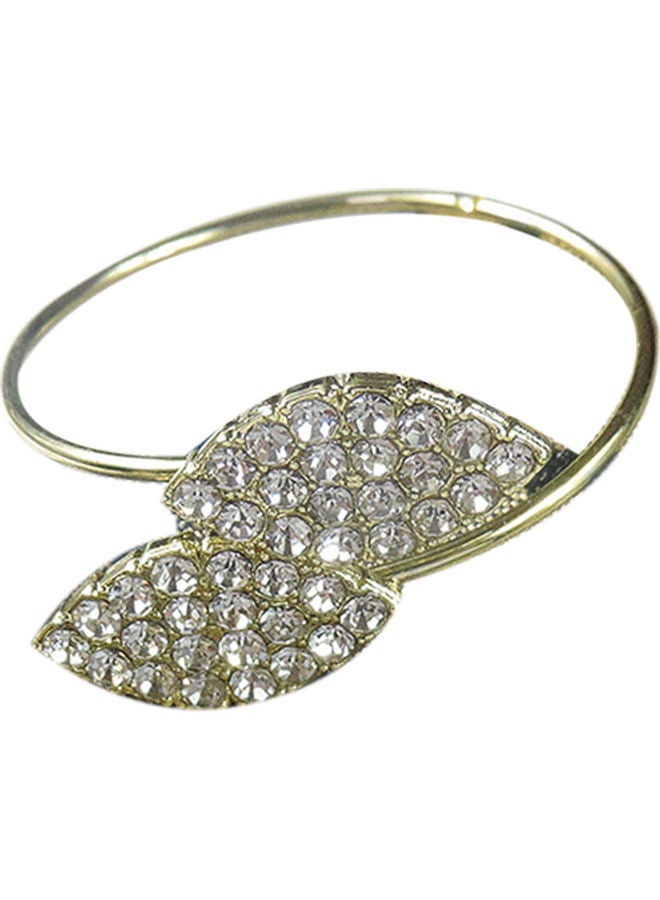 Cloth Napkin Ring Flower Holder Buckle Gold/Clear  - Image 1
