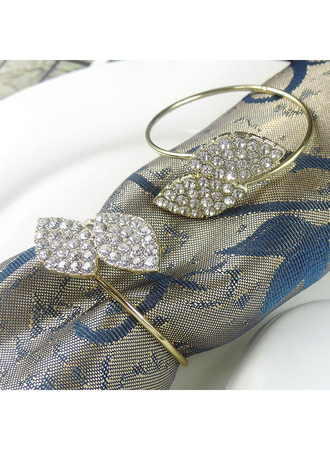 Cloth Napkin Ring Flower Holder Buckle Gold/Clear  - Image 2