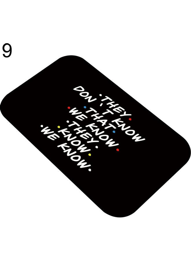 Letter Print Water Absorption Doormat Black 30x20x2cm 