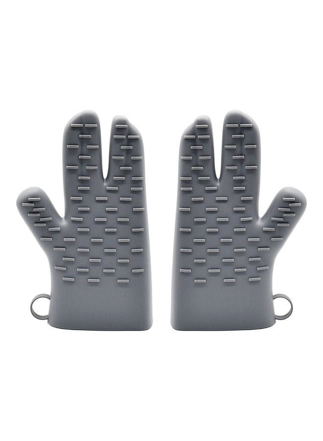 Pair Of Microwave Oven Heat Resistant Gloves Grey