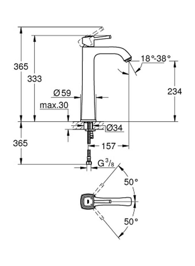 Grohe - Grandera Single-Lever Basin Mixer Silver/Gold - Image 1