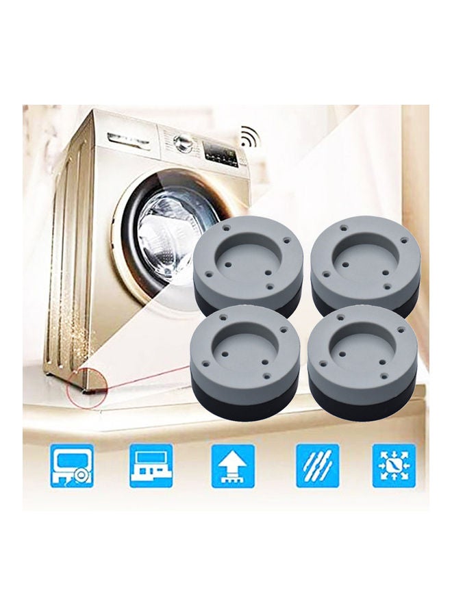 4-Piece Anti-Vibration Noise Reducing Pad for Washing Machine and Refrigerator Black/Grey - Image 2