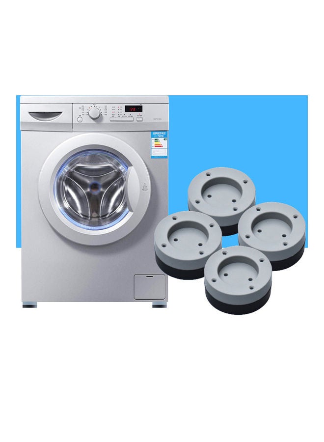 4-Piece Anti-Vibration Noise Reducing Pad for Washing Machine and Refrigerator Black/Grey - Image 3