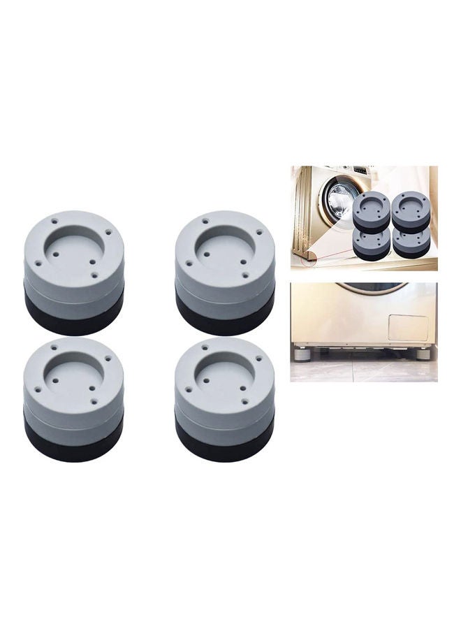 4-Piece Anti-Vibration Noise Reducing Pad for Washing Machine and Refrigerator Black/Grey - Image 4