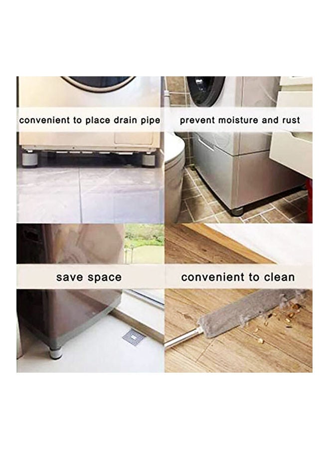 4-Piece Anti-Vibration Noise Reducing Pad for Washing Machine and Refrigerator Black/Grey - Image 5