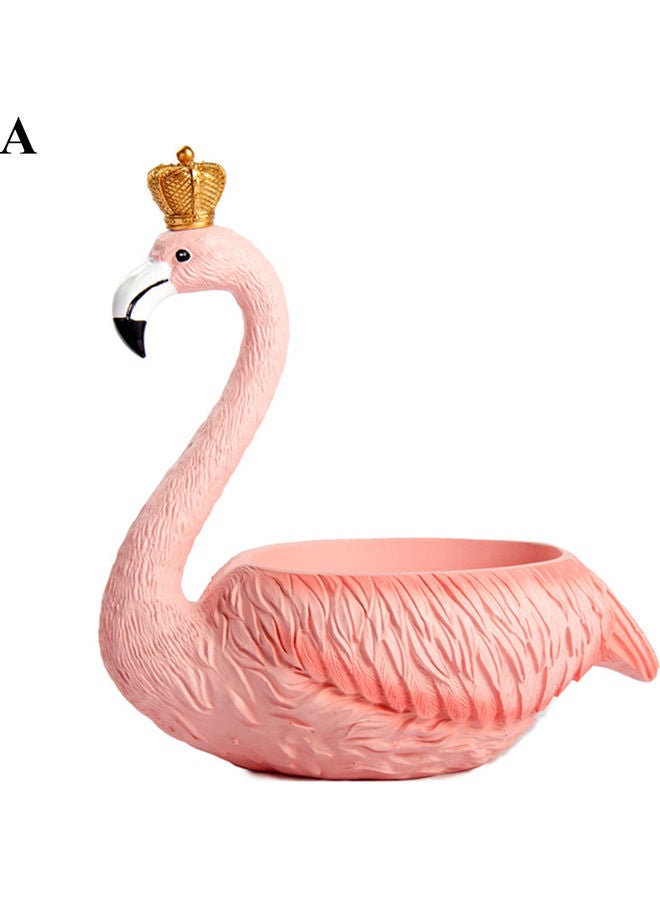 Crown Flamingo Figurine Resin Craft Pink - Image 1